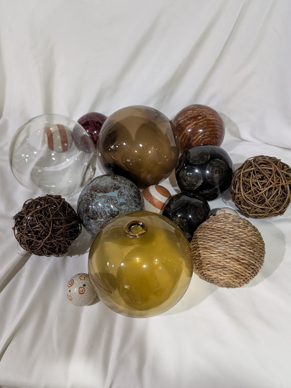 Home Decorative Natural Accent Ball Set - Brown, Amber And Other
